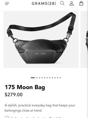Grams 28 Pebble Leather Sling Bag - Black. Like NEW only used a few times.